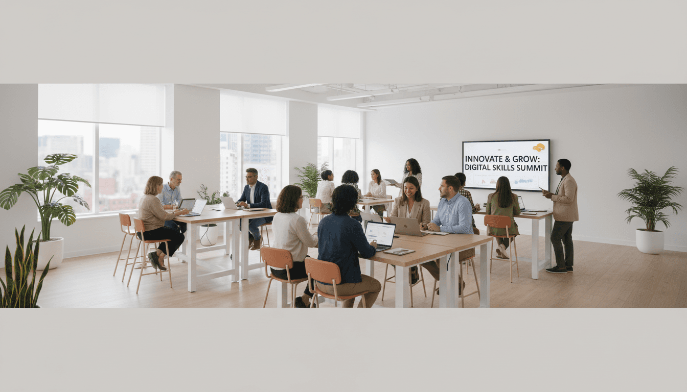 Diverse warehouse team learning new system during training session